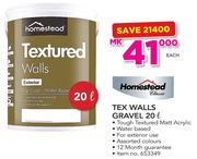 Homestead 20Ltr Tex Walls Gravel