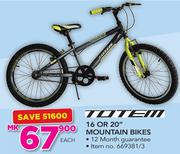 ToTem 16 Or 20" Mountain Bikes