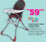 Little One Cleo Baby High Chair Grey