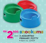 Snookums 3 Assorted Primary Potty-Each