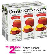 Ceres Fruit Juice-6x200ml Per Pack