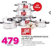 Hart 10 Piece Aluminium Solid Lid Pot Set-Per Set