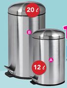 Mainstays 20Ltr Stainless Steel Dome Pedal Bin