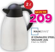 Mainstays 2Ltr Stainless Steel Vacuum Jug