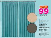 Mainstays Unlined Crush Microfibre Curtain-Per Drop