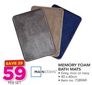 Mainstays Memory Foam Bath Mats-Per Set