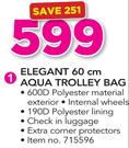 Elegant 60Cm Aqua Trolley Bag