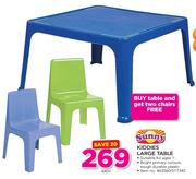 Sunny Kiddies Large Table+ Free 2 Chairs-Each