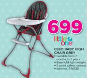 Little One Cleo Baby High Chair Grey