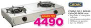Cadac Fogao De 2 Bocas em Aco Inox 193E