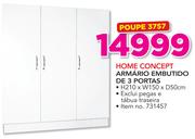 Home Concept Armario Embutido De 3 Portas