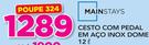 Mainstays 12Ltr Cesto Com Pedal Em Aco Inox Dome