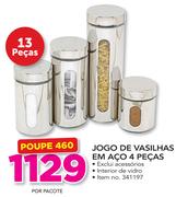 Jogo de Vasilhas em aco 4 Peças-Por Pacote