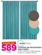 Mainstays Cortina em Microfibra Sem Forro-cada