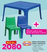Sunny Mesa Pequena Para Criancas Inclui cadeira sem apoio de braços