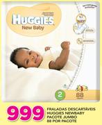 Fraldas Descartáveis Huggies New Baby Pacote Jumbo 88 Por Pacote