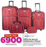Mainstays Jogo De Malas Vermelho 5 Peças-Por Conjunto