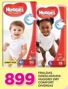 Fraldas Descartáveis Huggies Dry Comfort Diversas