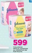 Toalhinhas Frescas Johnson's All Sensitive 288 Por Pacote