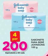 Sabonete Para Bebe Johnson's -4x100g