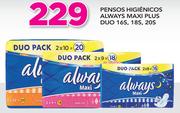pensos Higienicos Always Maxi Plus Duo 16/18/20s