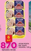 Atum Posta Em Oleo Vegetal-6x120g Cada