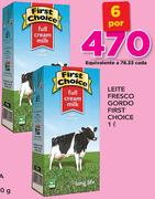 Leite Fresco Gordo First Choice-6x1Ltr