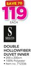 Sheraton Double Hollowfiber Duvet Inner
