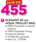 Elegant 60Cm Aqua Trolley Bag