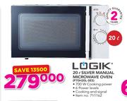 Logik 20Ltr Silver Manual Microwave Oven P70H20L-SES
