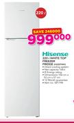 Hisense 220Ltr White Top Freezer Fridge H220TWH