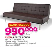 Aspen Sleeper Couch H77 x W180 x D92cm-Each