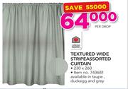 Always Home Textured Wide Stripe Assorted Curtain-230 x 260 Per Drop