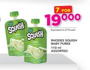 Rhodes Squish Baby Puree Assorted-7 x 110ml