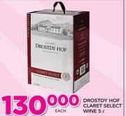 Drostdy Hof Claret Select Wine-5Ltr Each
