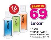 Lexar 16 GB Triple Pack MEMLXJDV20163