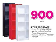 4 Tier Bookcase H161.8 x W80 x D40cm-Each