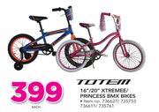 Totem 16"/20" Xtreme/Princess BMX Bikes-Each