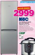 KIC 263Ltr Metallic Silver Bottom Freezer Fridge KBF525/1ME