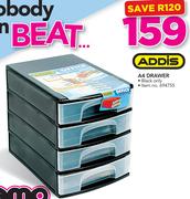Addis A4 Black Drawer