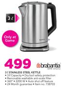 Brabantia 3Ltr Stainless Steel Kettle
