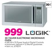 Logik 30Ltr Silver Electronic Microwave Oven