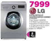 LG 8/4Kg Metallic Washer/Dryer Combo F1496ADP4