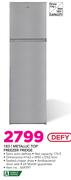 Defy 183Ltr Metallic Top Freezer Fridge