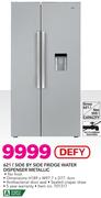 Defy 621Ltr Side By Side Fridge Water Dispenser Metallic