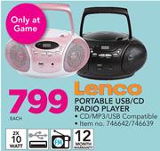 Lenco Portable USB/CD Radio Player-Each