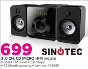Sinotec 2.0 Channel CD Micro Hi-Fi MC-218