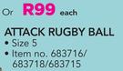Gilbert Attack Rugby Ball Size 5-Each