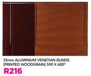 Decorland 25mm Aluminium Venetian Blinds Printed Woodgrain 590x600mm