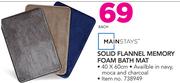 Mainstays Solid Flannel Memory Foam Bath Mat-Each